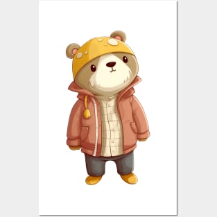 A cute teddy bear wearing street fashion Posters and Art